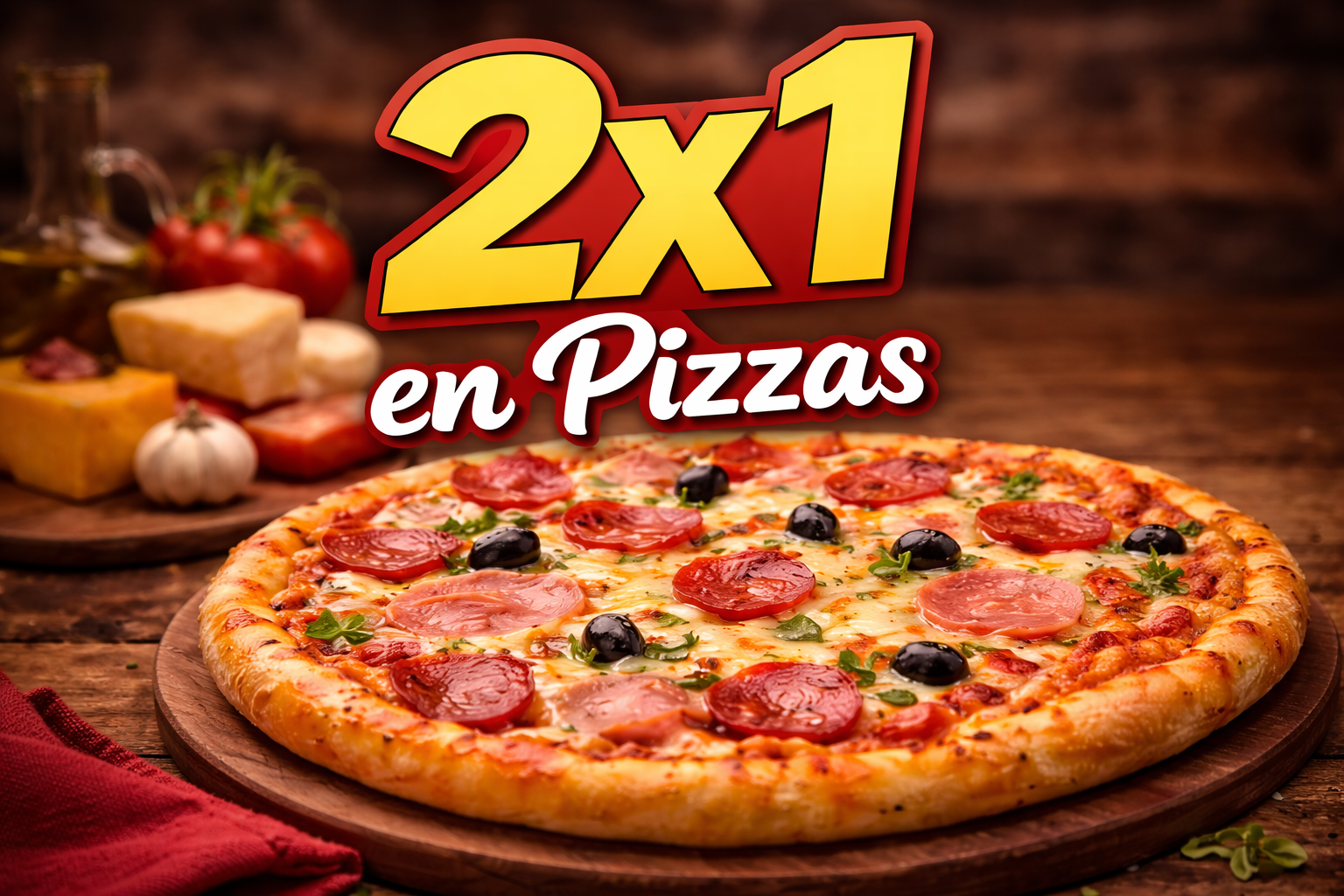 Imagen referencial a promo 2x1 en pizzas